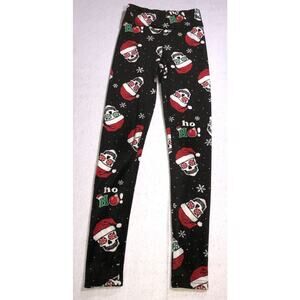 Pajama Lounge Pants Christmas Skulls Santa Hats Velour Youth Size XXS-XS
